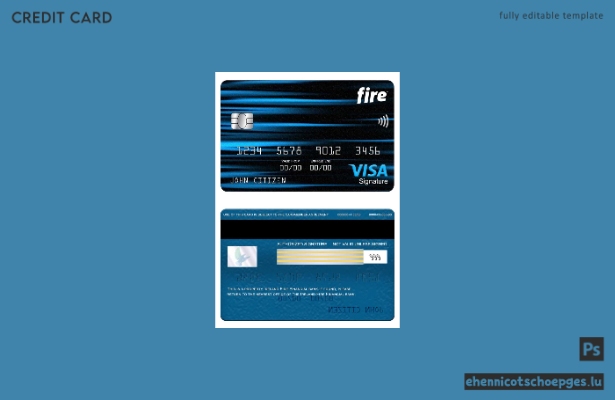 Beispielvorschau der Visa-Signaturkarte der Ireland Fire Financial Bank